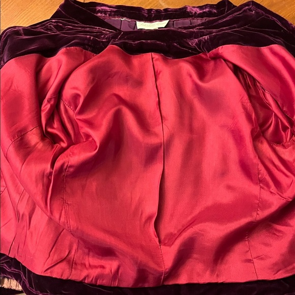 Vintage Saks Fifth Avenue Velvet Jacket & Skirt Sz 10 Eggplant Purple Silk Blend - Picture 14 of 15